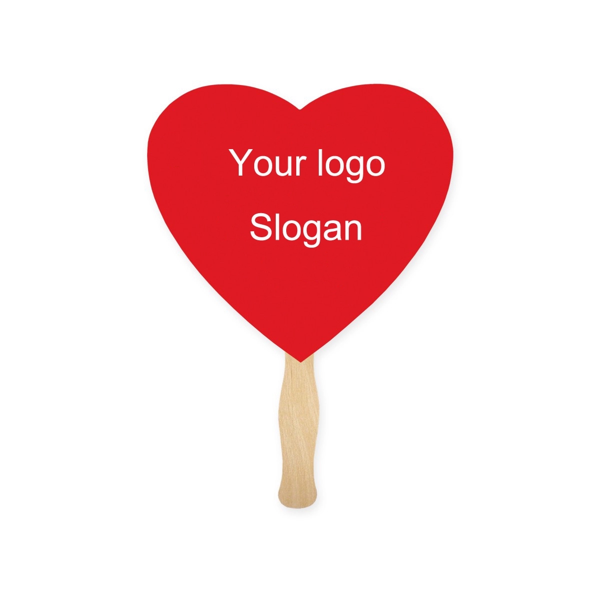 8" Heart Shape Hand Fan with Handle 2
