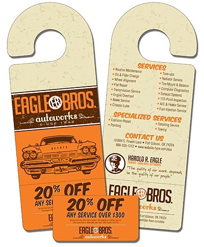 Door Hanger - 4x10.5 -Extra-Thick UV-Coated (1S) Round Handle 1