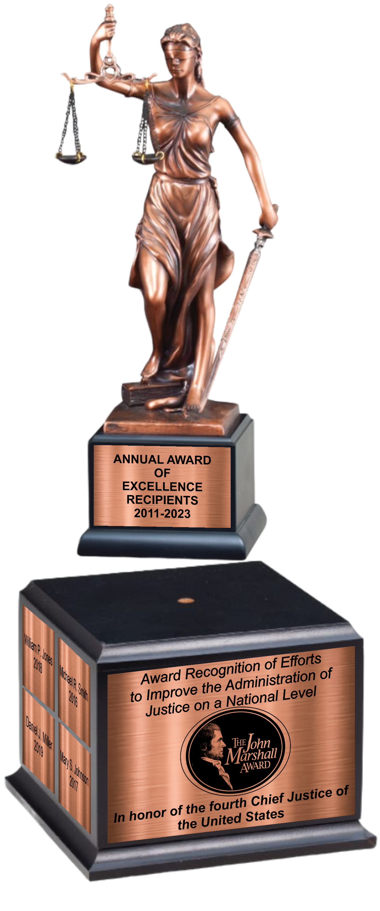 13 1/2" Premium Gallery Lady Justice Antique Bronze Resin Sculpture Award 4