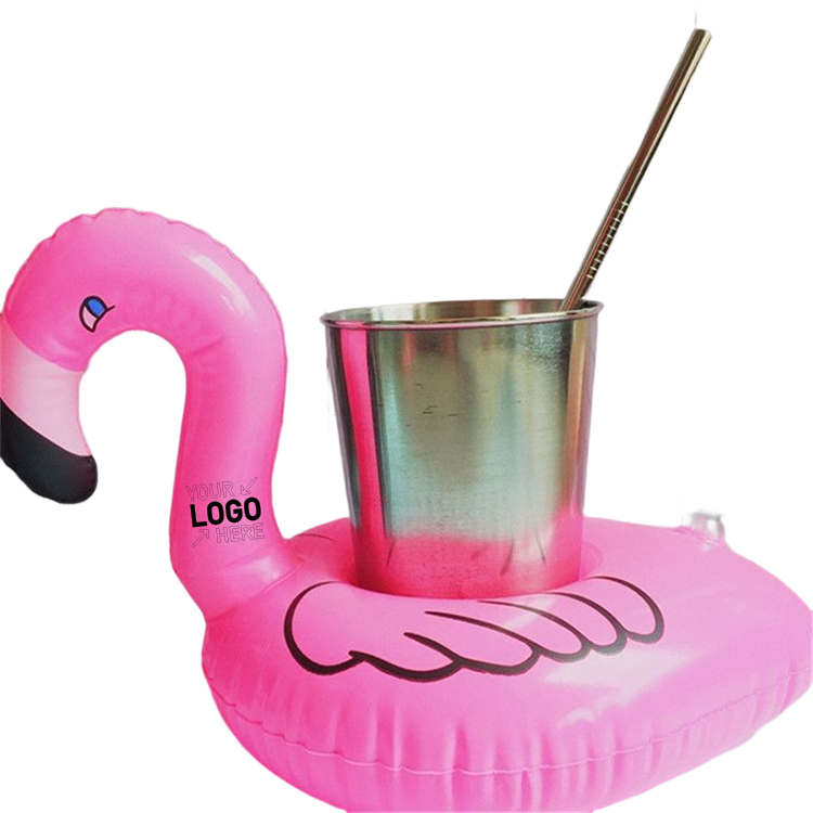 Inflatable Pink Flamingo Floating Coaster Made of PVC 2