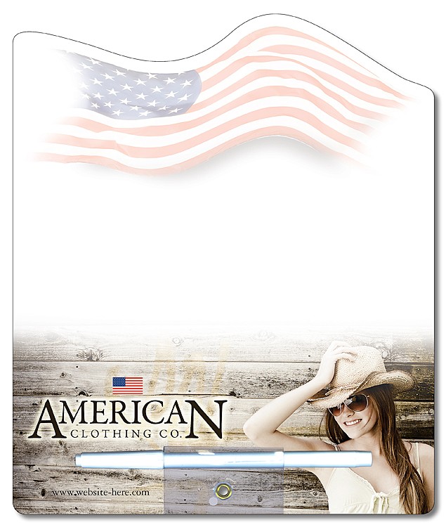 Memo Board - 8.5x10.125 Laminated Shaped (Flag) - 14 pt. 2