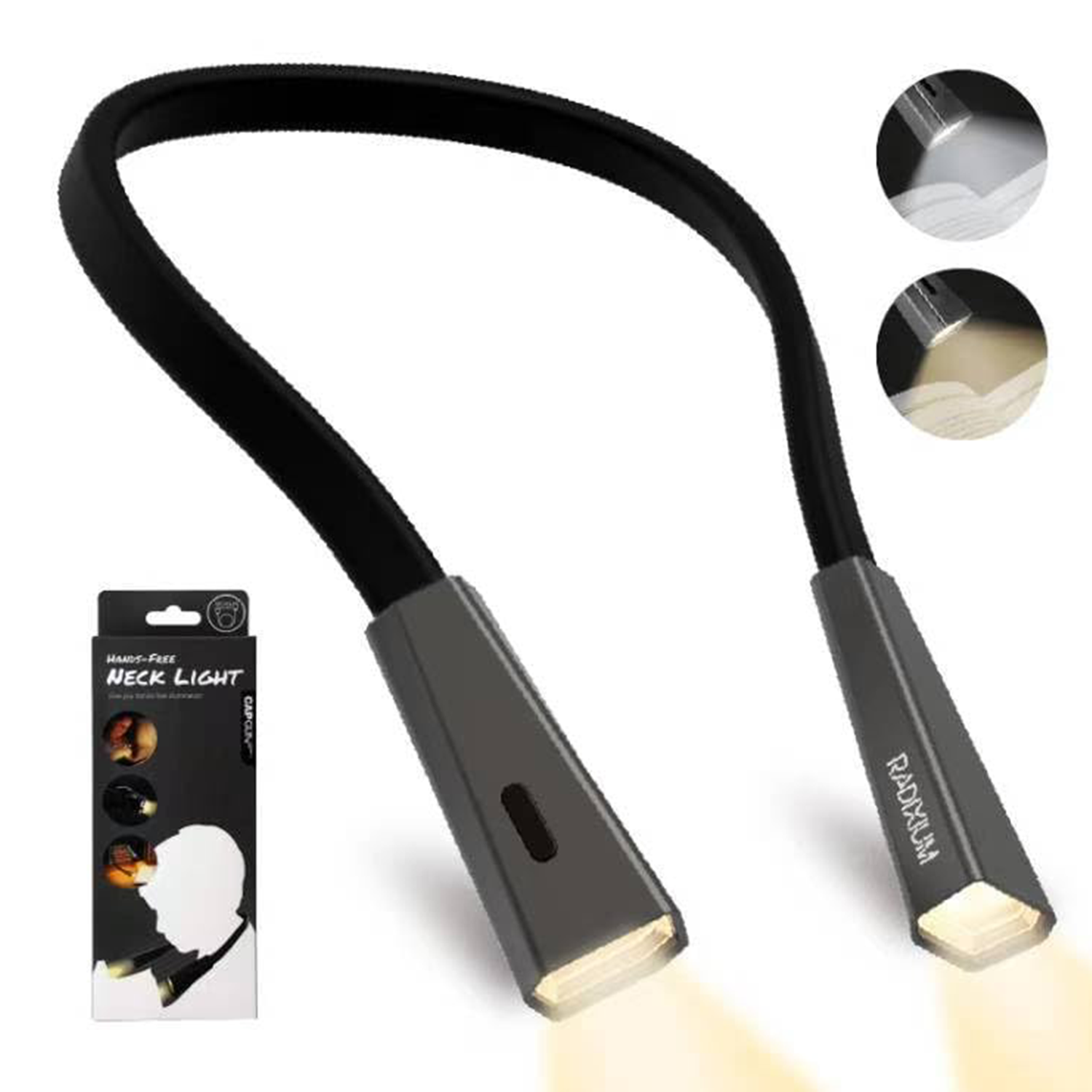 Flexible Foldable LED Neck Book Light w/ USB Charging 2