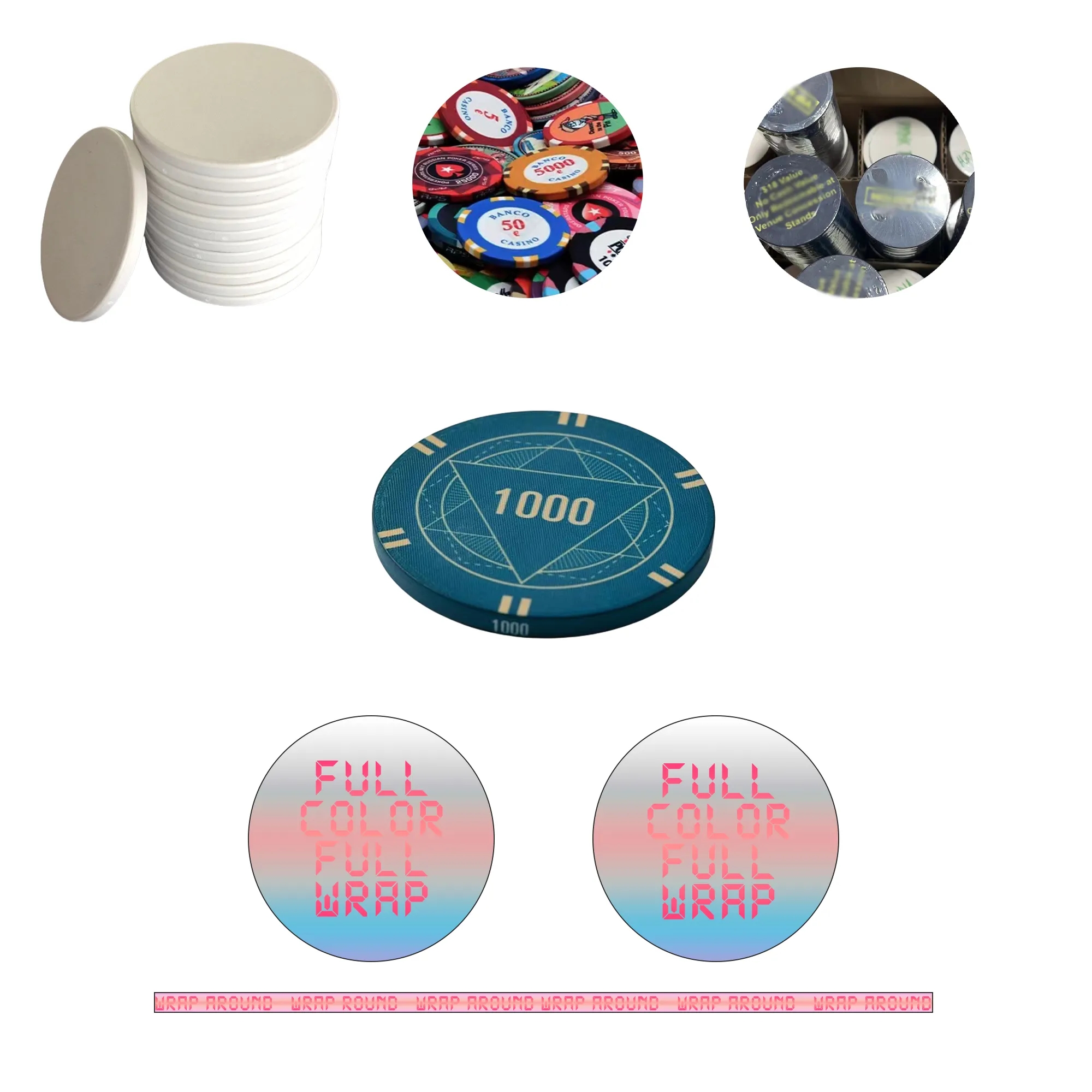 1.5 inches Full Custom Ceramic Poker Chip Token MOQ100 2