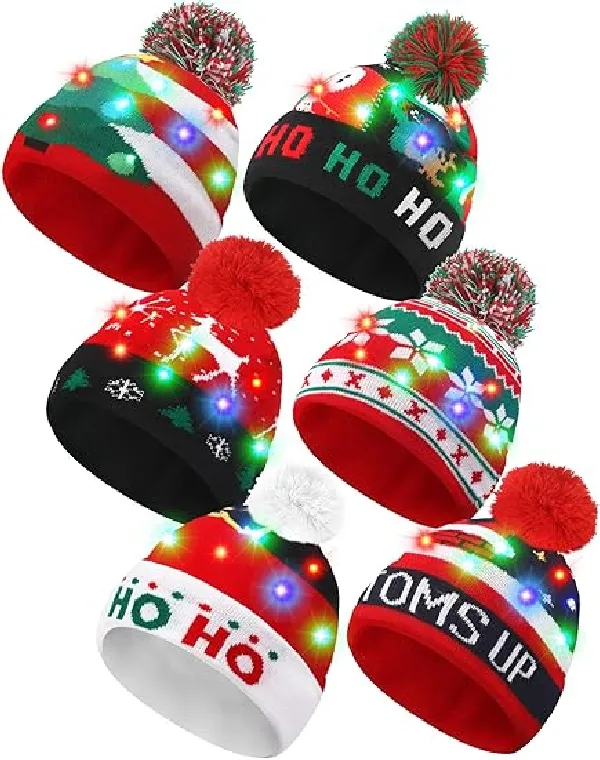 LED Light-Up Christmas Knit Beanie 6