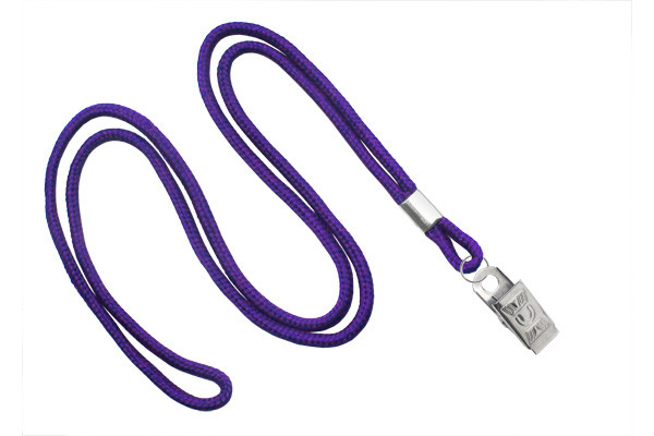 1/8" Blank Lanyard w/Bulldog Clip (Purple) 1