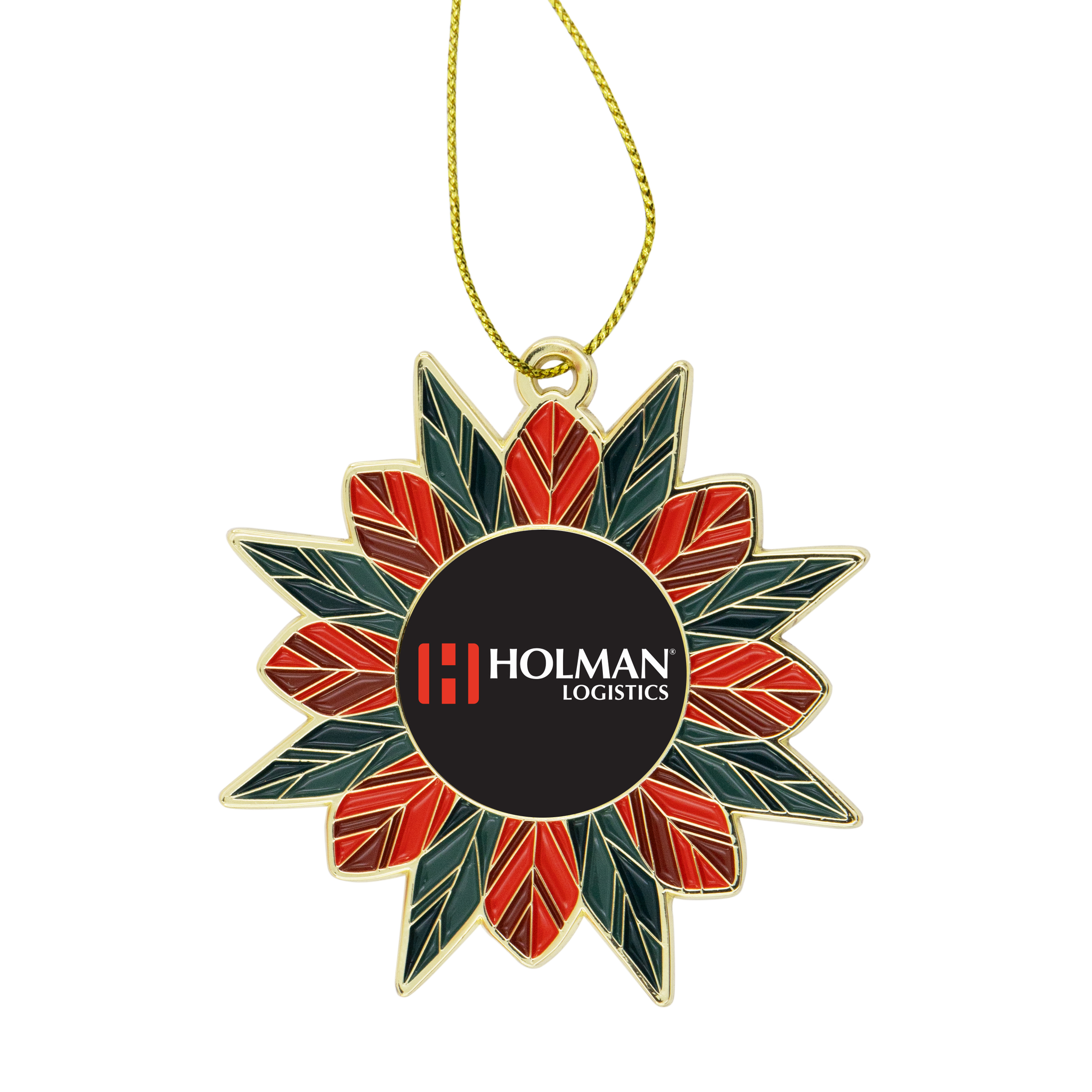 Modern Poinsettia Holiday Ornament 4
