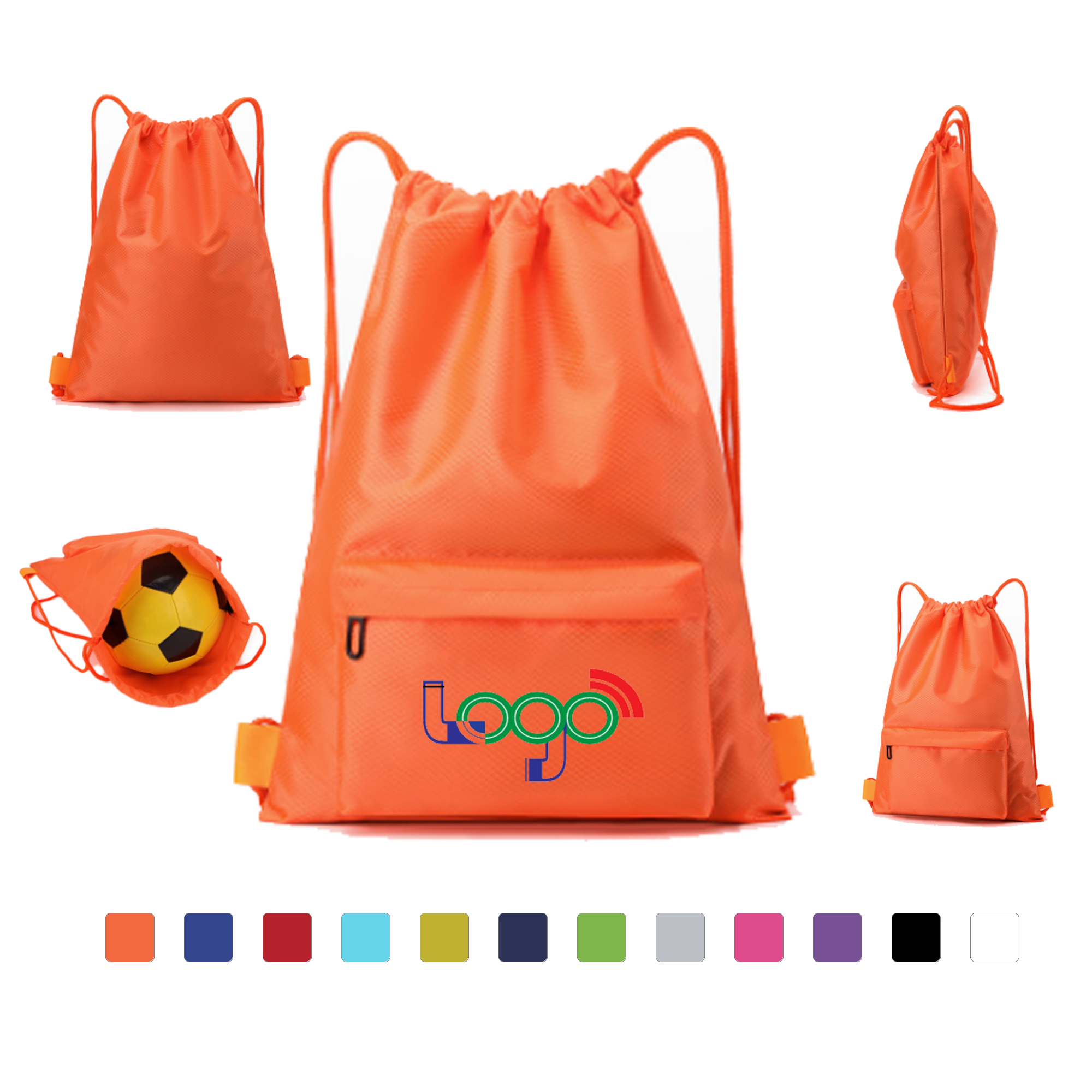 Lightweight Custom Drawstring Bag For Sports And Events 2