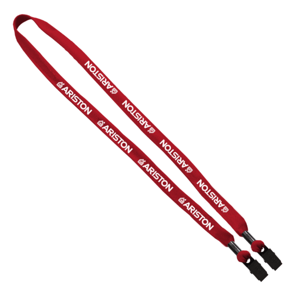 5/8" Double-Ended Polyester Shoelace Lanyard with Metal Crimp and Metal Bulldog Clip 4