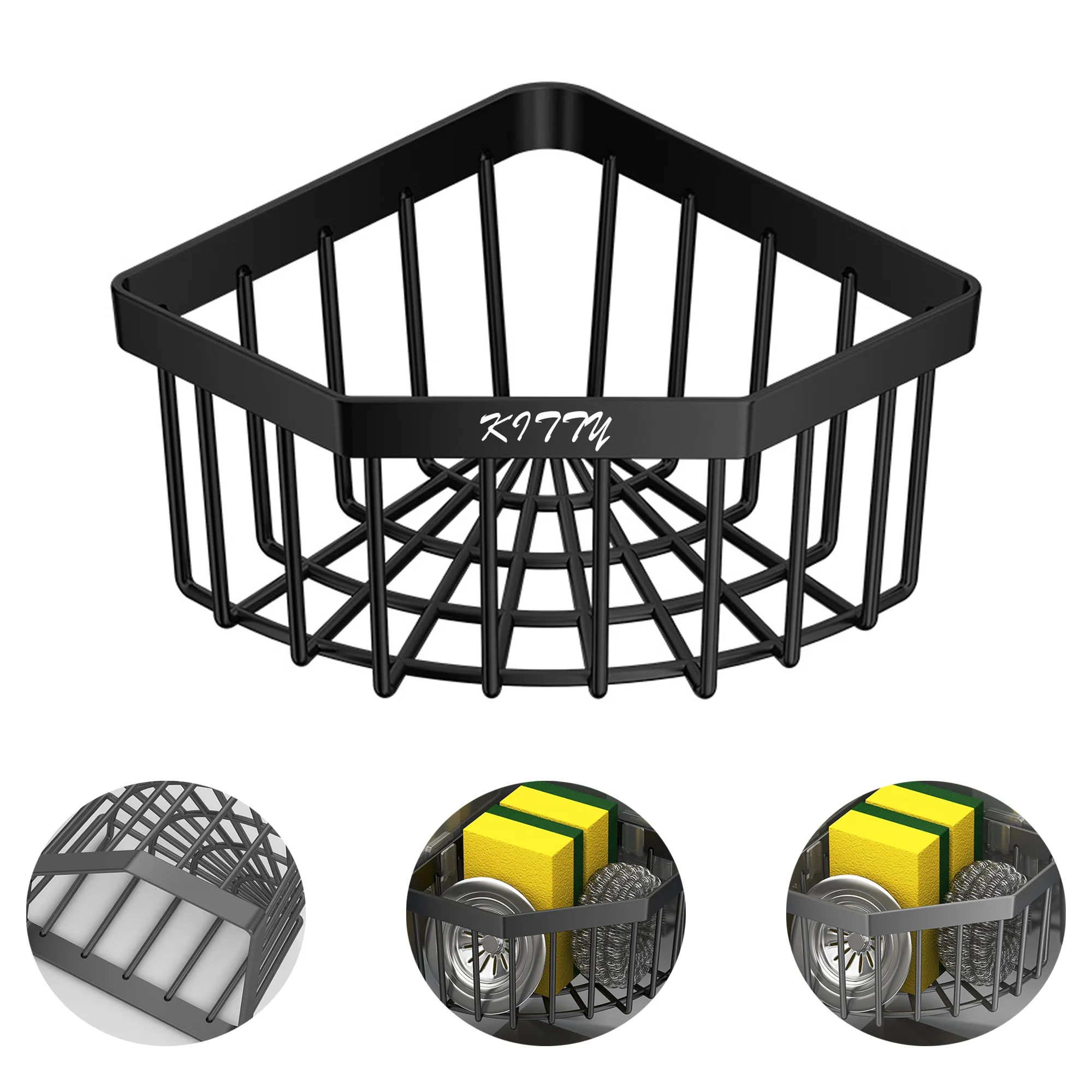 Corner Sponge Organizer For Kitchen Sink
