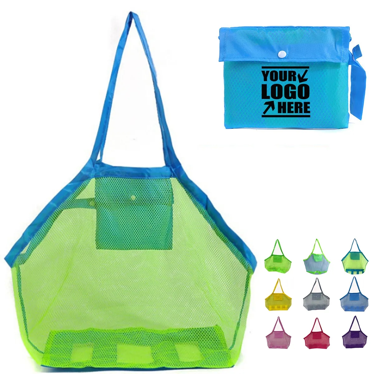 Portable Foldable Mesh Beach Tote Bag 1