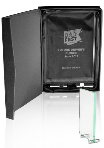 Mid Size Chroma Glass Awards with Double Stand