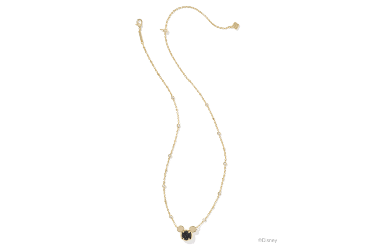 Kendra Scott Disney Gold Mickey Mouse Short Pendant Necklace in Black Drusy 1