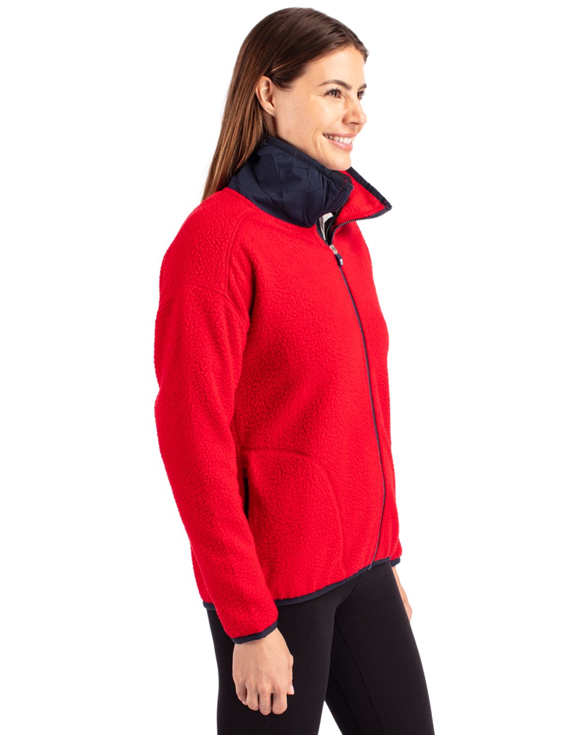 Cutter & Buck Cascade Epic Comfort Recycled Sherpa Fleece Womens Full Zip Jacket 31