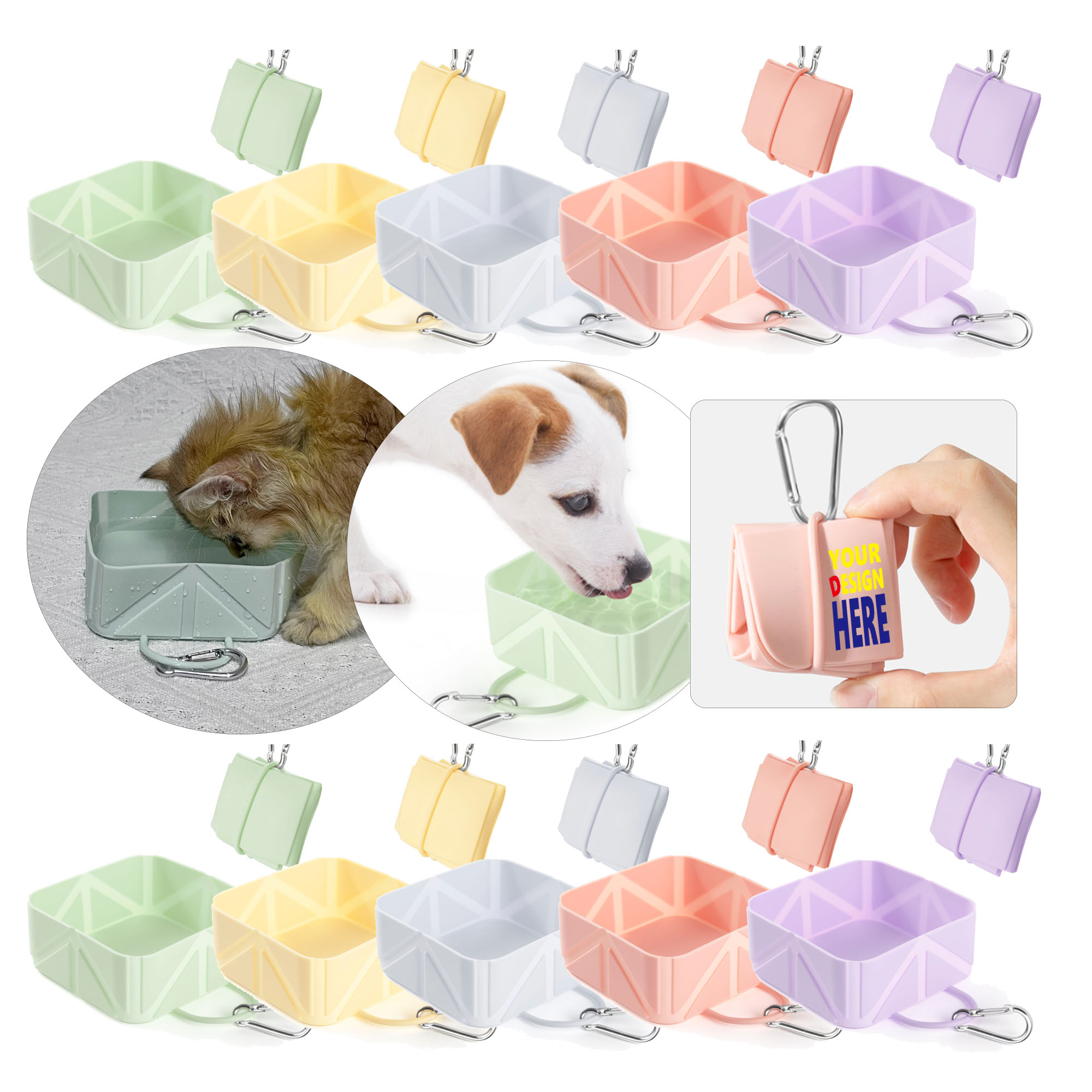 MOQ200 Square Pet Folding Bowl 1