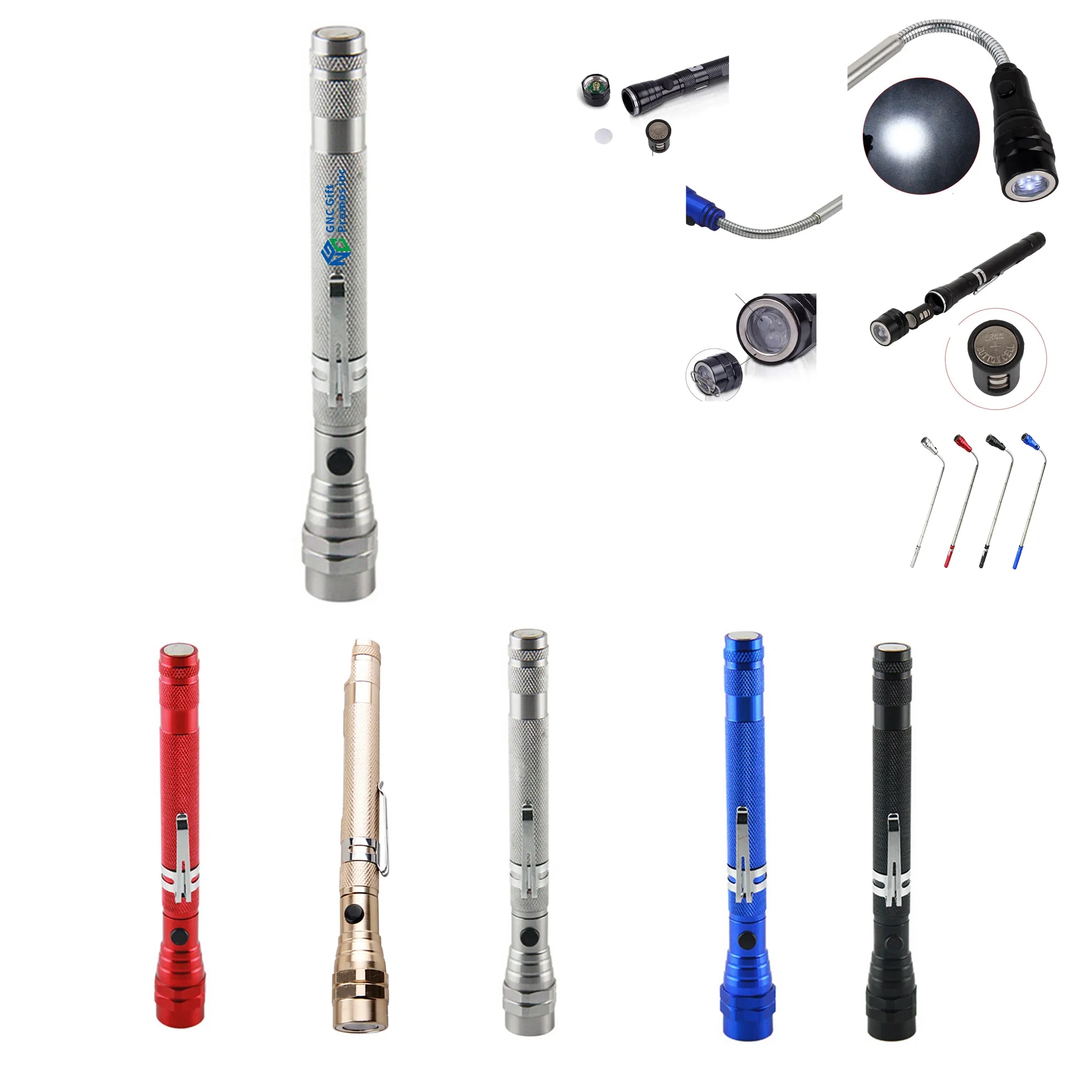 Omnidirectional Rotating Telescopic Flashlight With Magnet 8