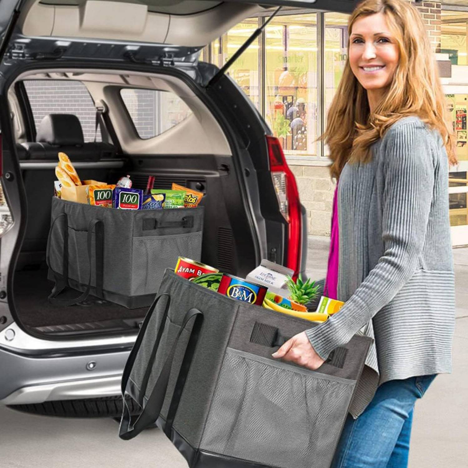 50L Large Capacity Utility Tote Bag - Reusable & Foldable 2