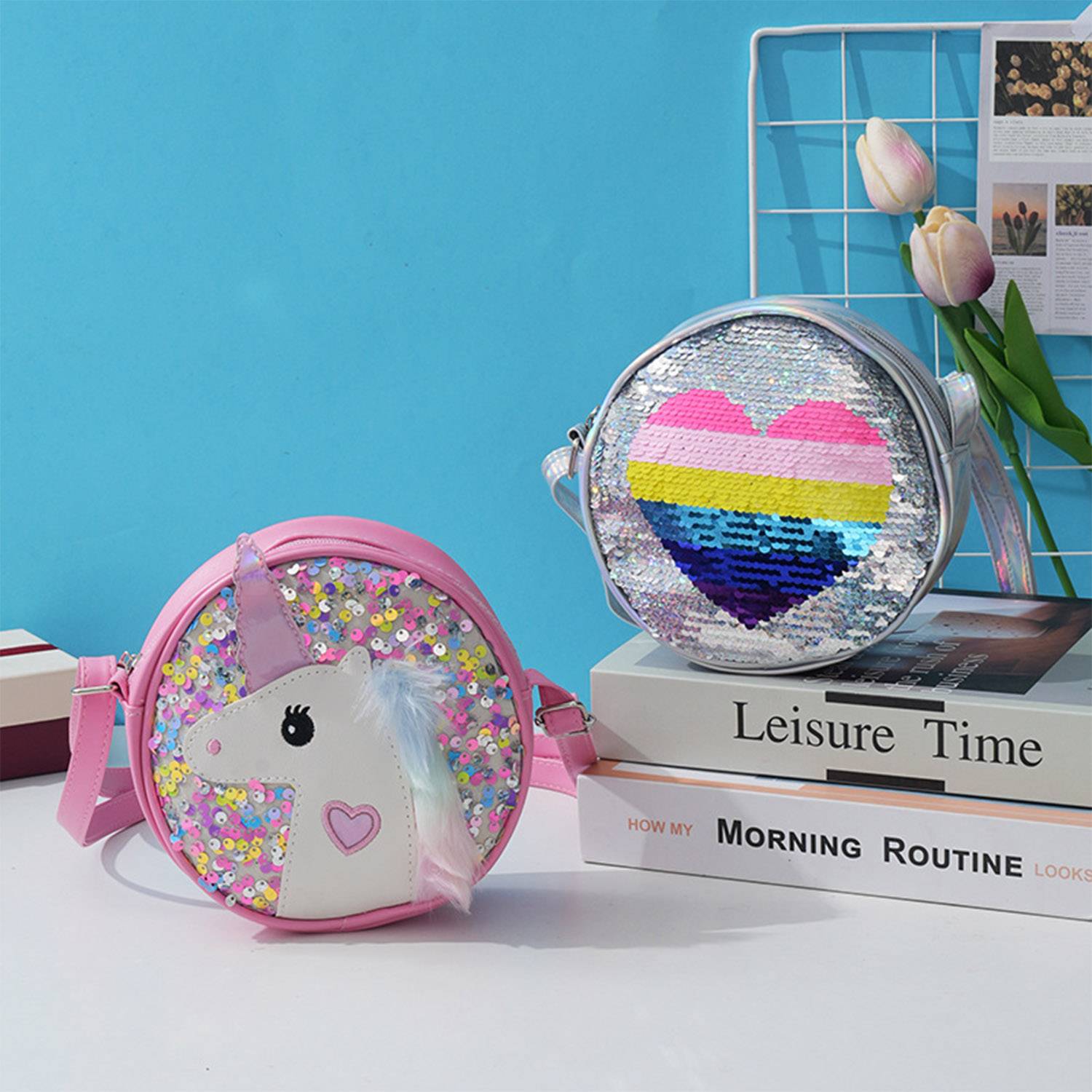 Pu Leather Little Girls Unicorn Crossbody Bag 10