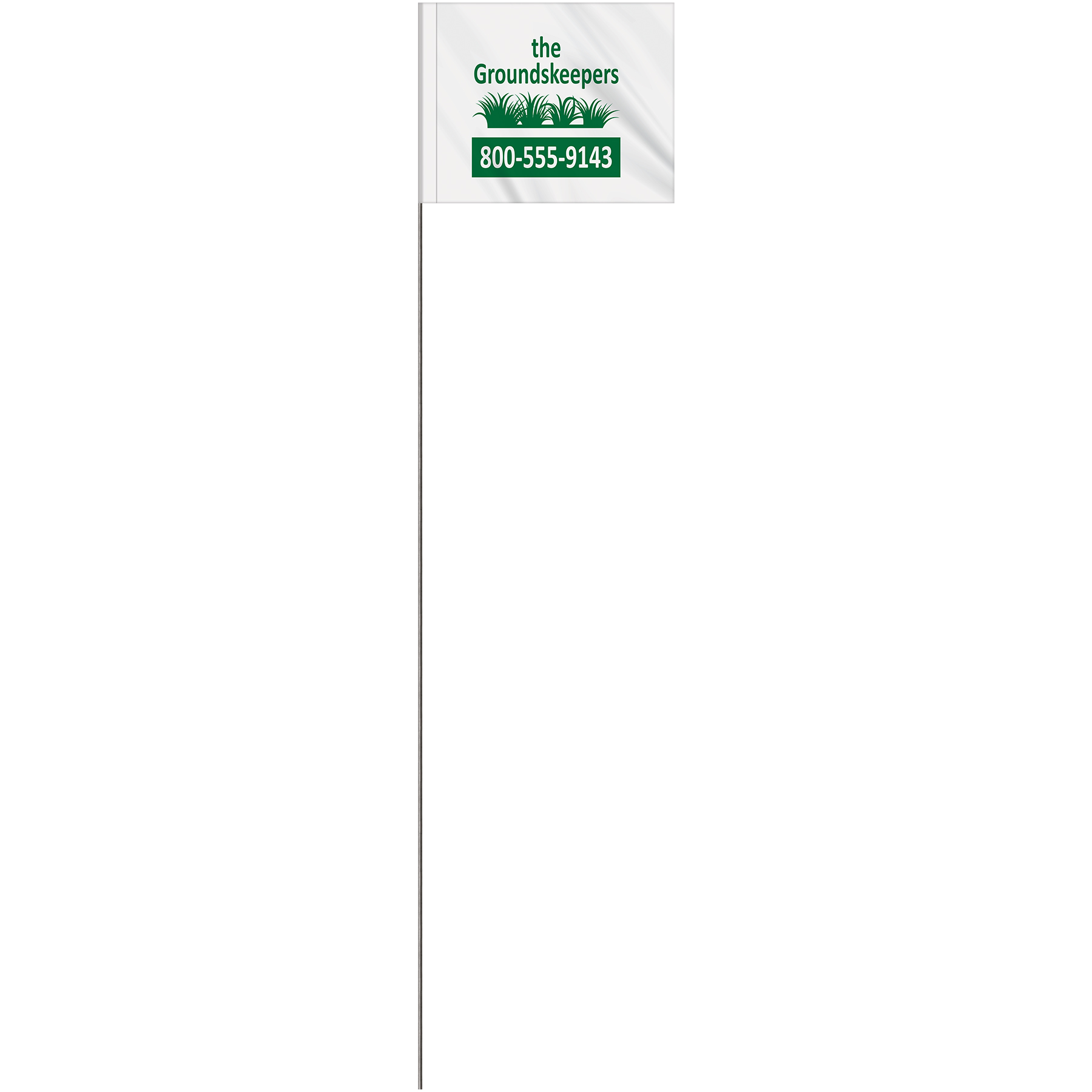 1-Color 4" x 5" Custom Vinyl Marking Flag with 21" Wire 10
