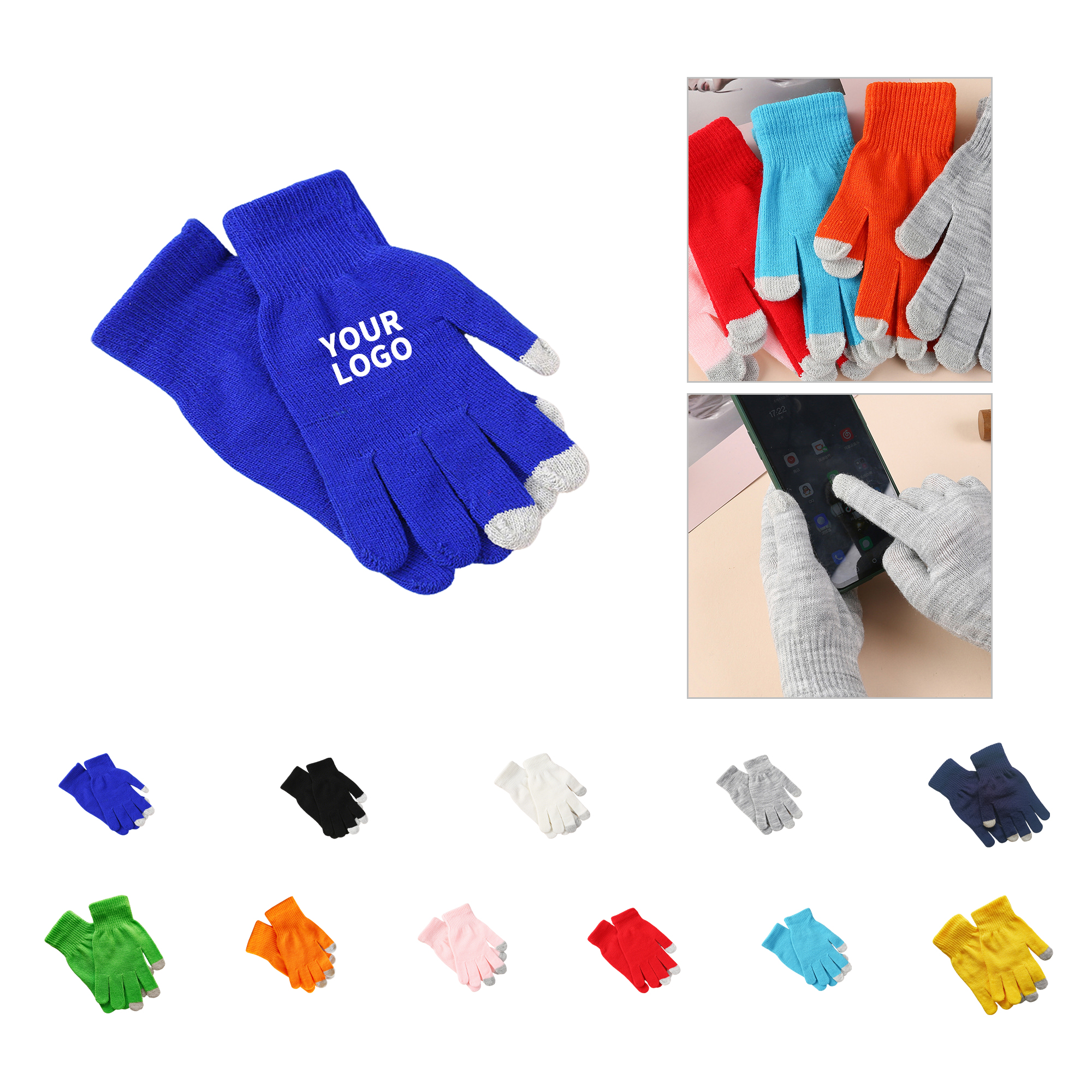 Adult Acrylic Touchscreen Glove With Three Finger Tip 12