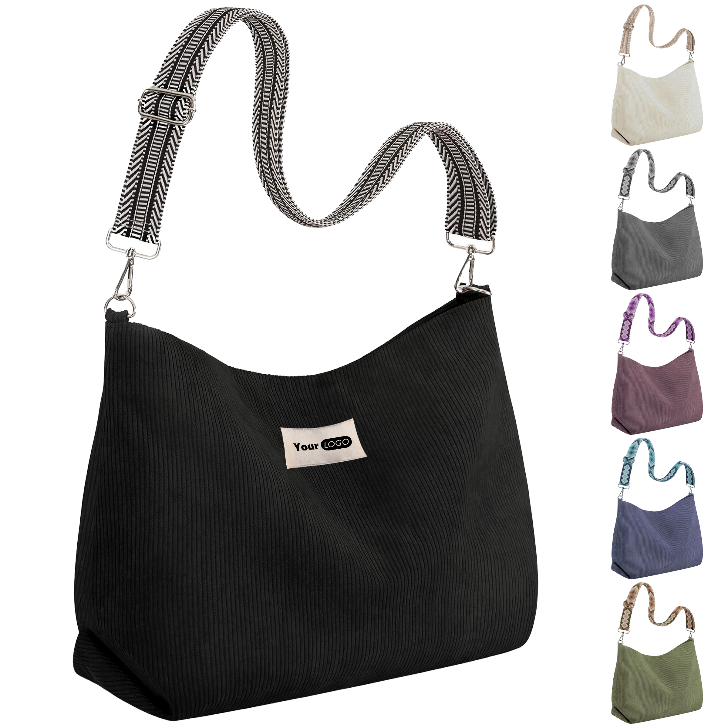 Corduroy Large Capacity Adjustable Mailman Bag 5