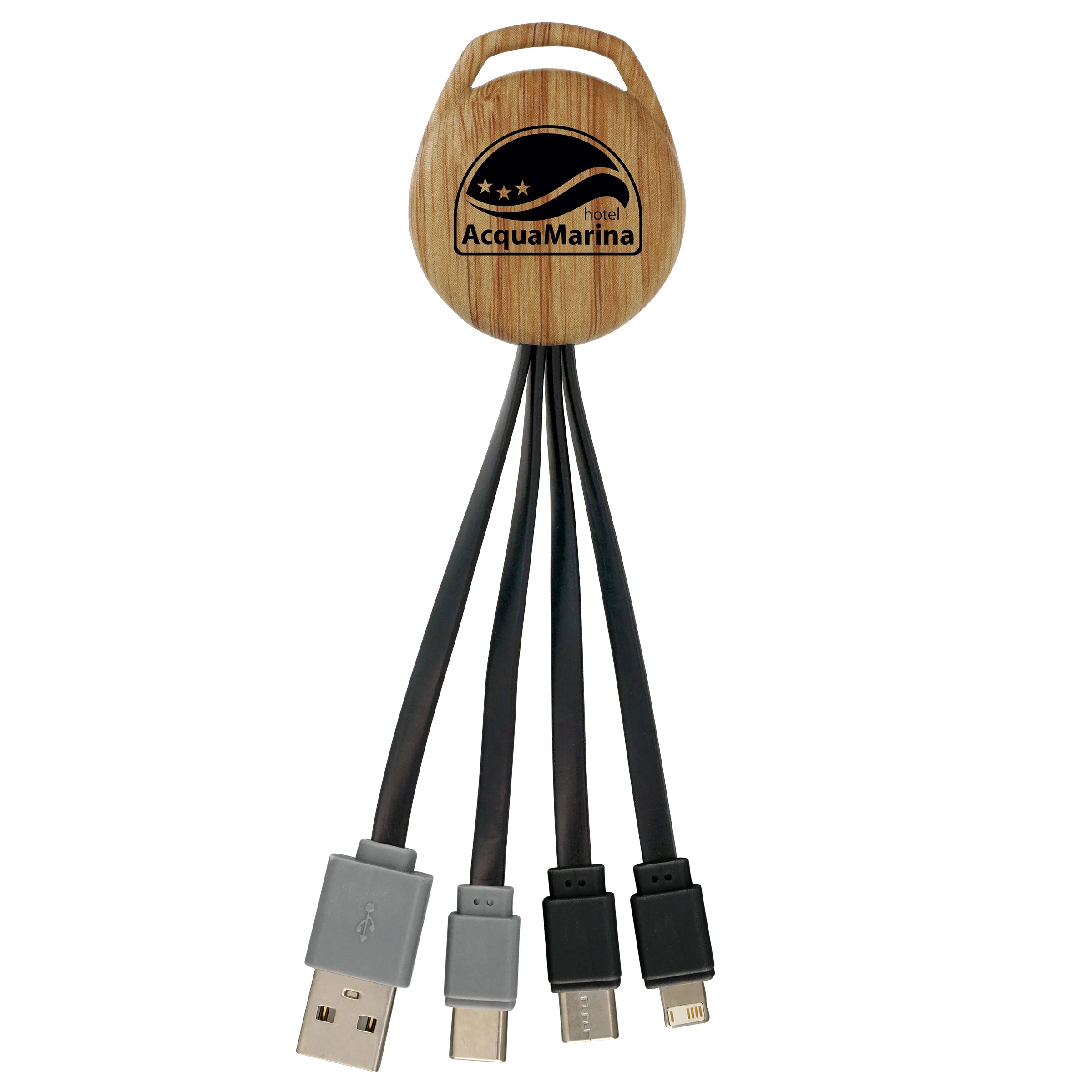 Wood Vivid Dual Input 3-in-1 Charging Cable 5