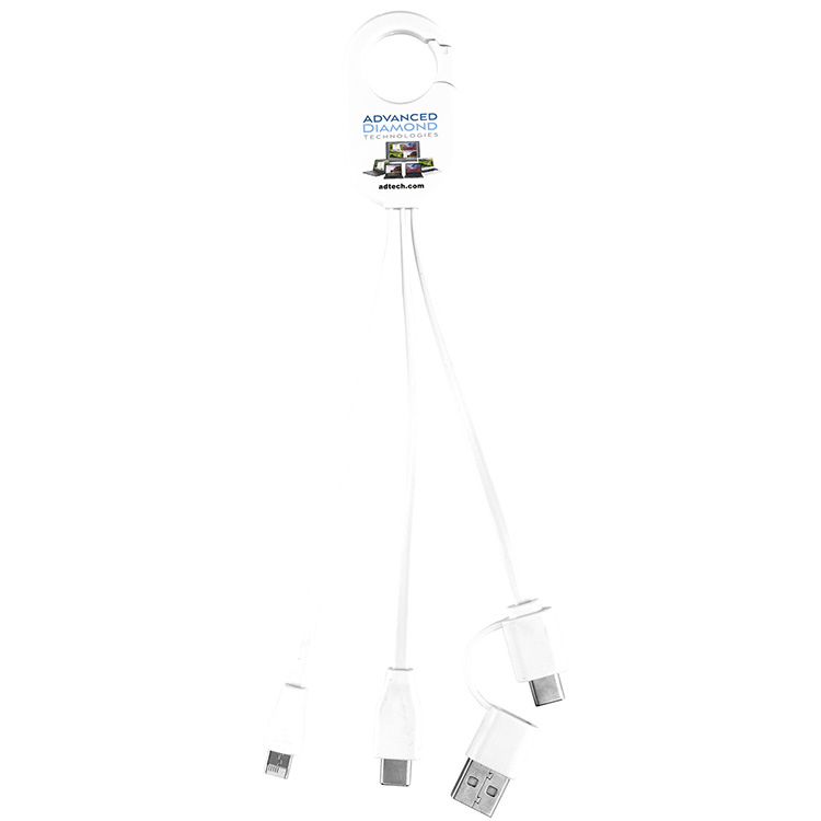 "WEBER" 5-in-1 Cell Phone Charging Cable with Carabiner Clip 12