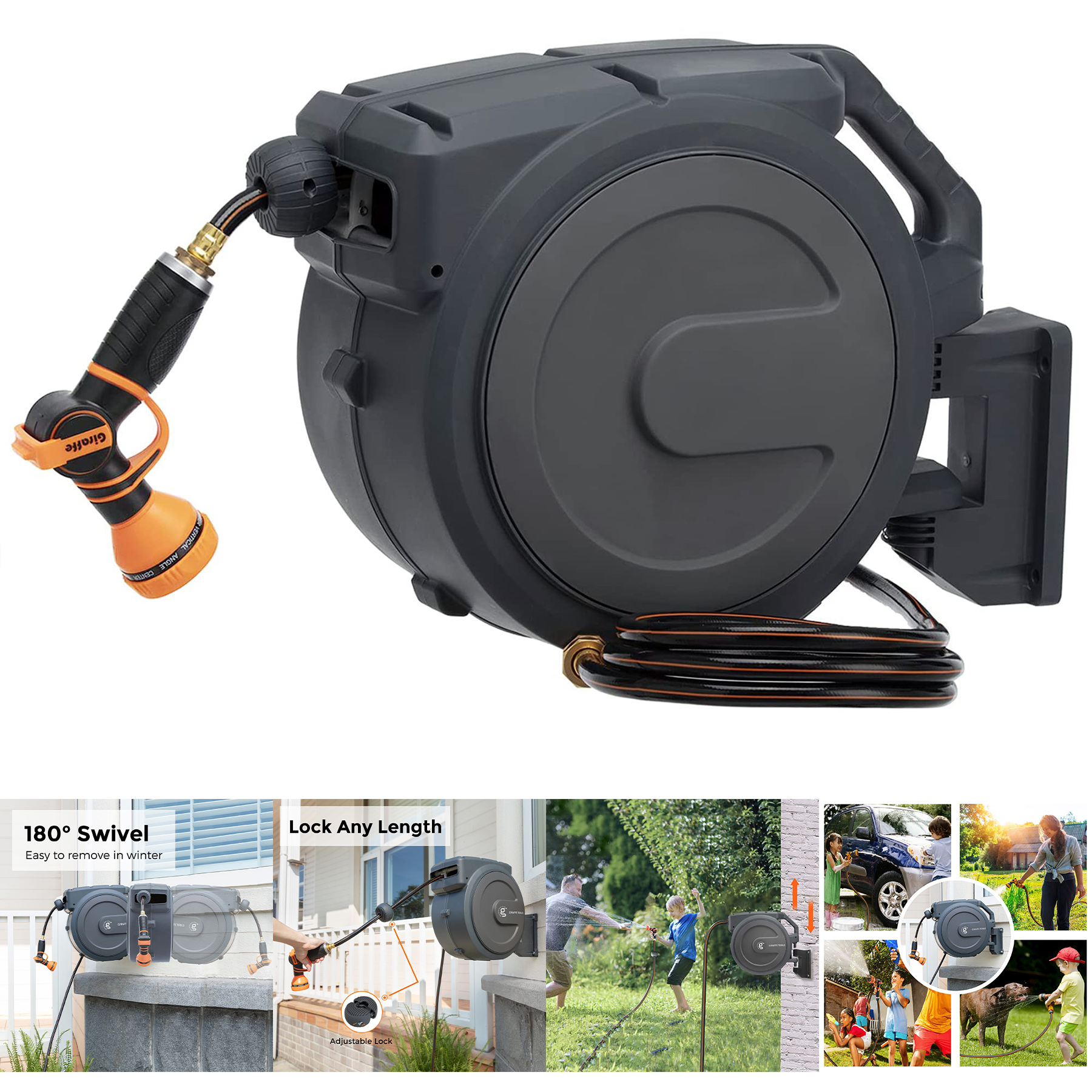 Wall Mounted Hose Reel Retractable 2