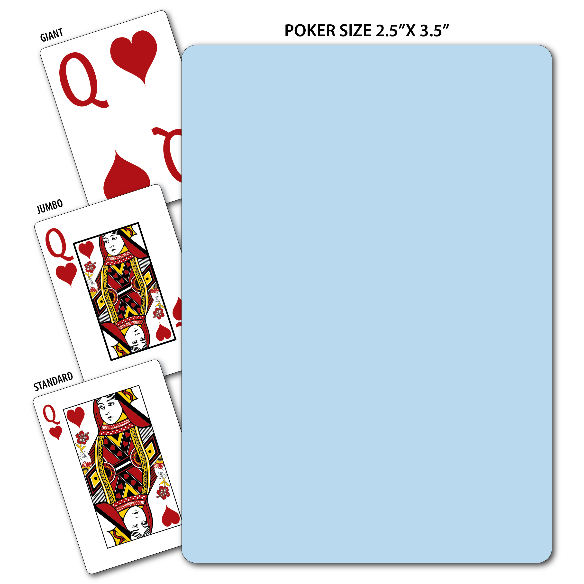 Solid Back Powder Blue Poker Size Playing Cards 3