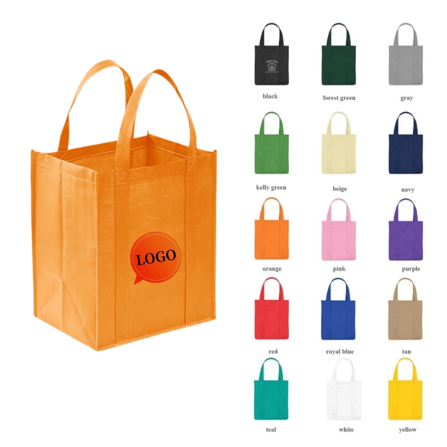 13"L x 10"W x 15"H Reusable Non Woven Tote