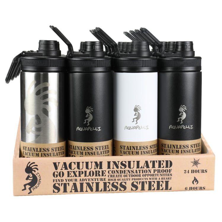 Stainless Steel Water Bottle with Spout - 18 oz Assorted Neutrals 2