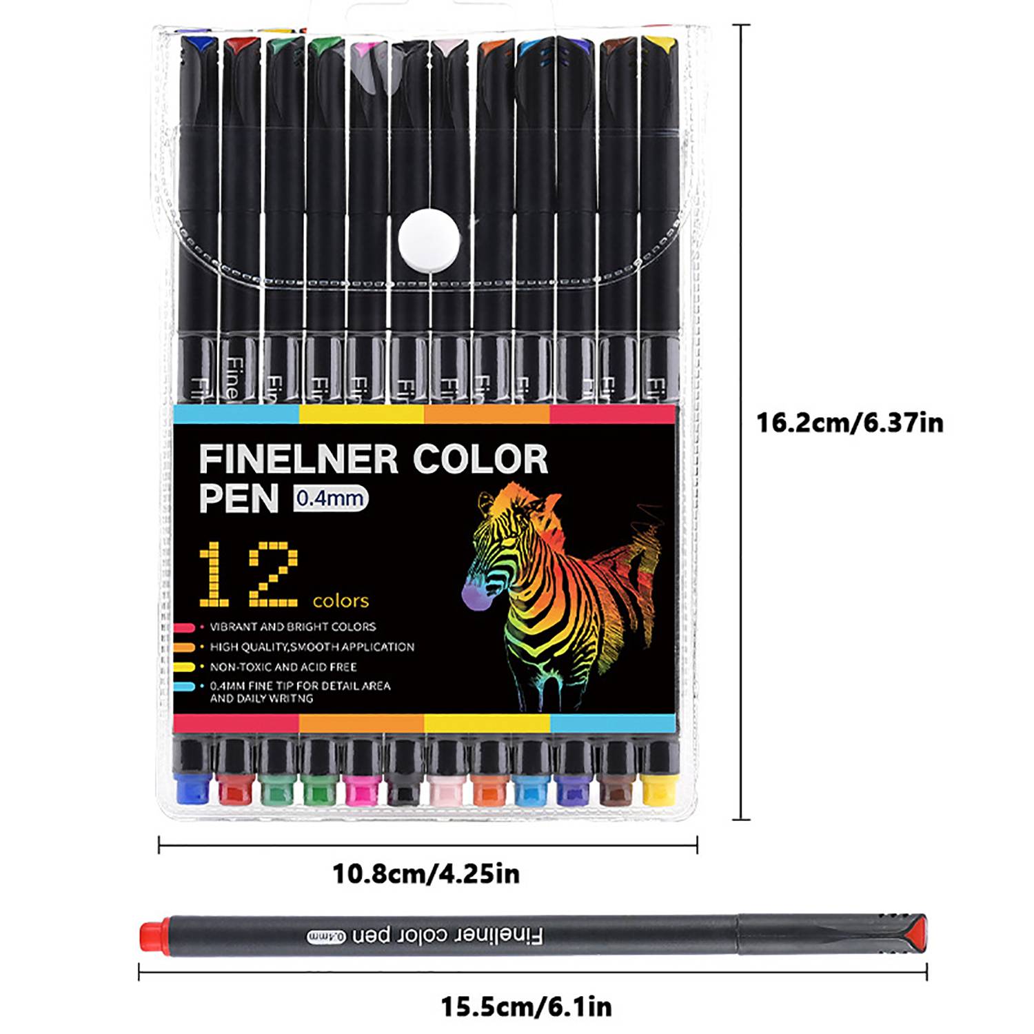 12 Color Waterproof Fineliner Pen Set 4
