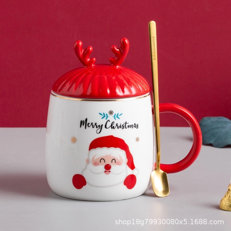 Christmas Antlers Shaped Coffee Ceramic Mug 1