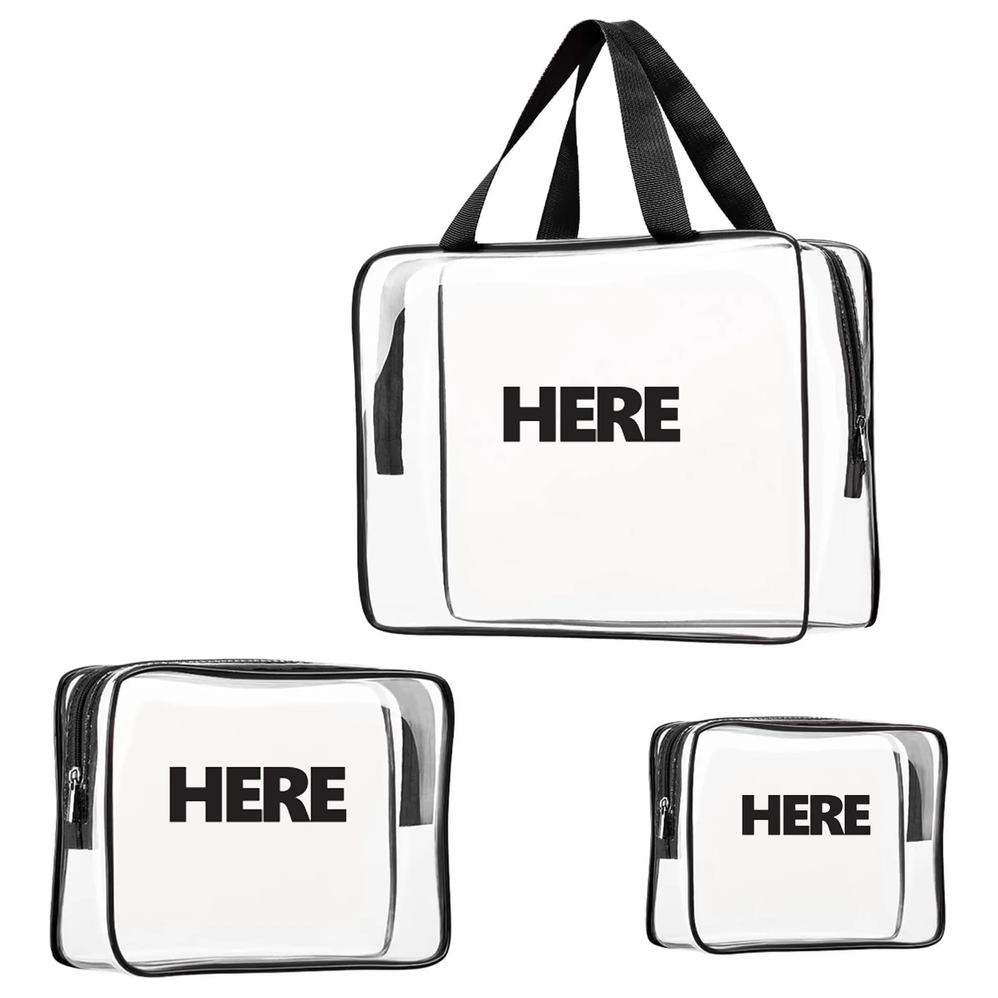 3 Pcs PVC Travel Toiletry Bag