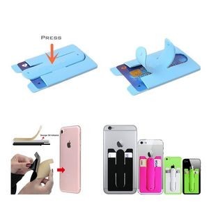 Silicone Cell Phone Wallet With Adhesive For Cards 19