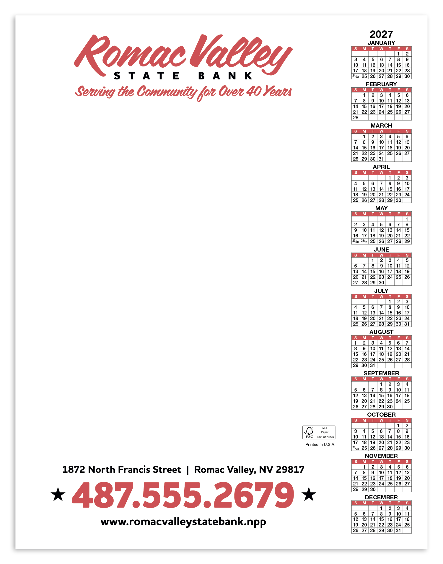 Skinner & Kennedy® Scratch Pad Calendar 40
