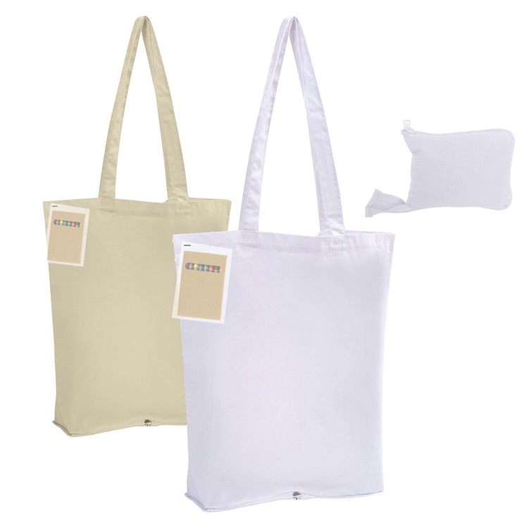 Colouring Foldable Calico Bag, custom tote bag with logo imprint 2