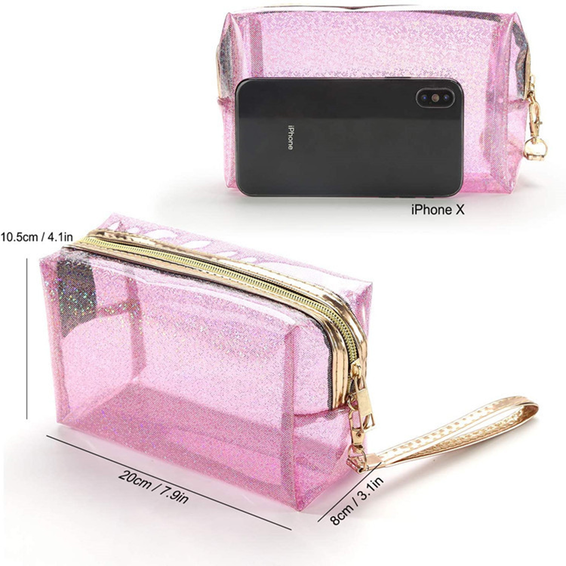 Clear Glitter Makeup and Cosmetic Bags 2