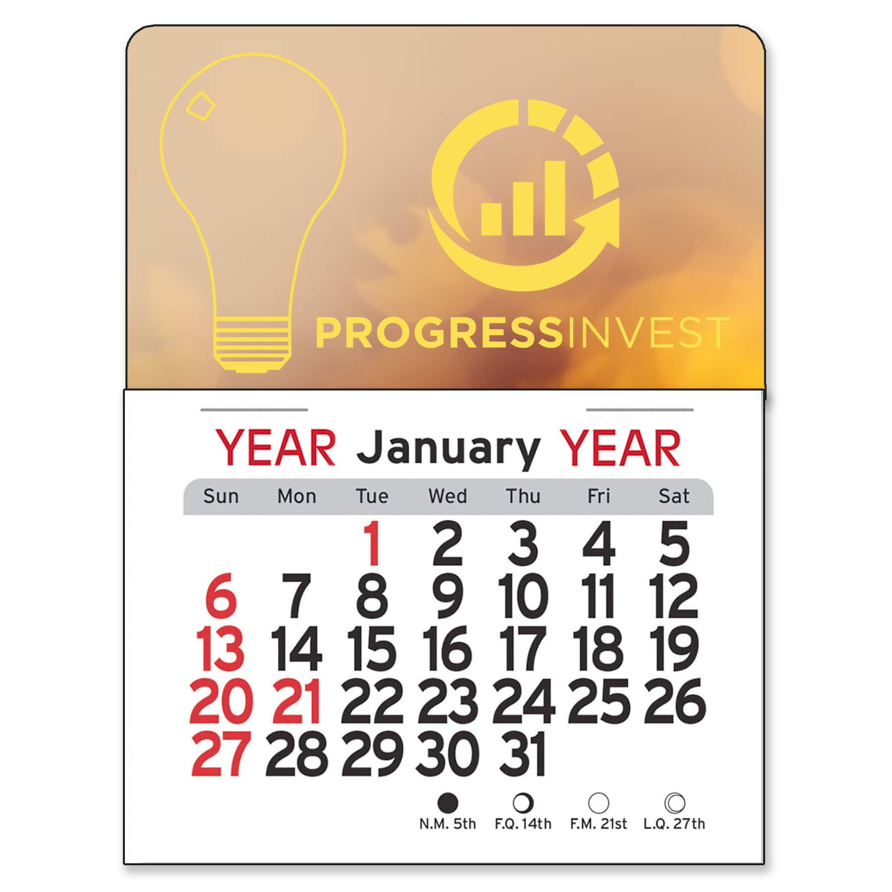 Adhesive Peel-N-Stick® Calendar - Light Bulb 5