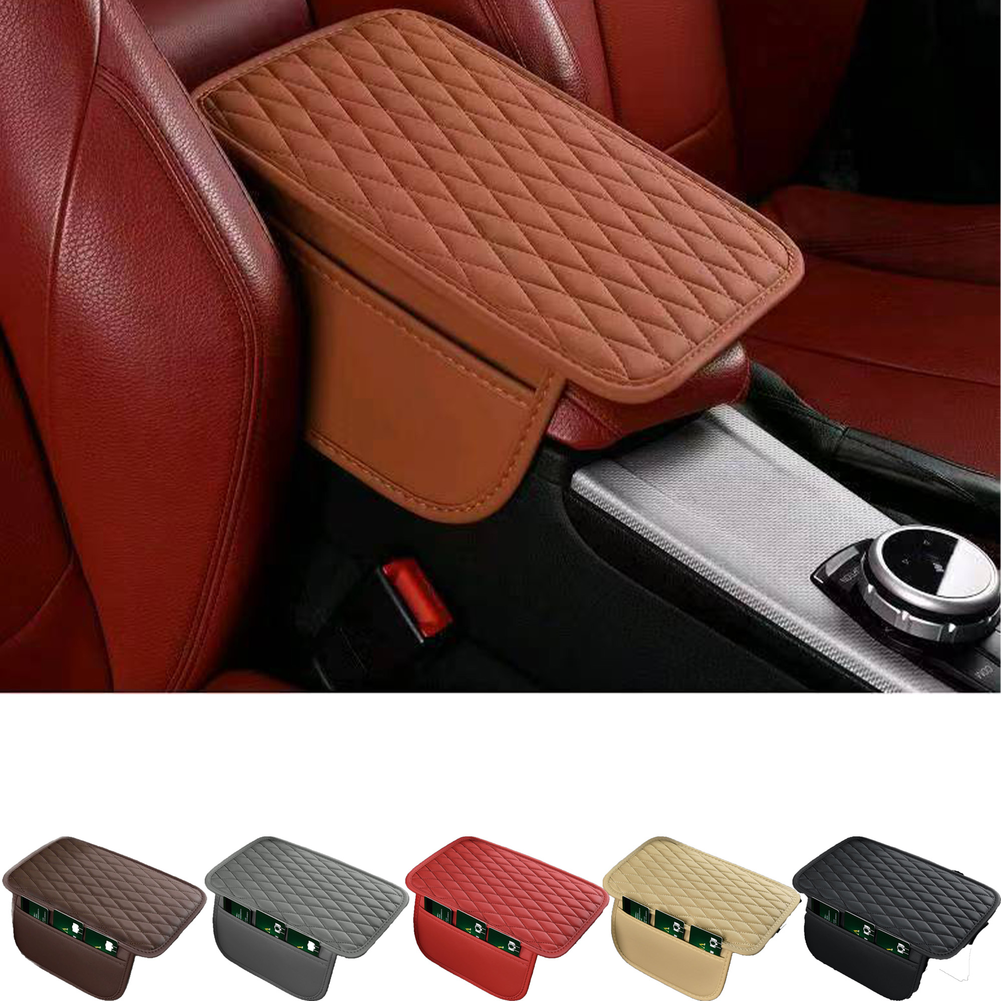 MOQ 20 Armrest Seat Box Pad with 2 Storage Bags 3
