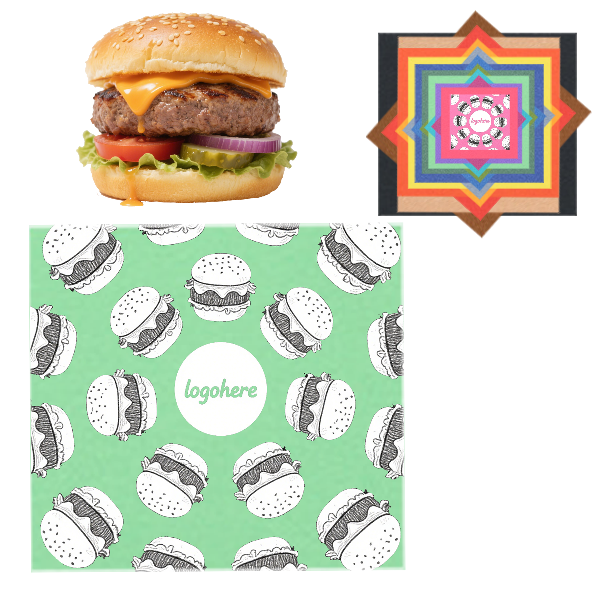 Colored Custom Printed Burger Paper 8