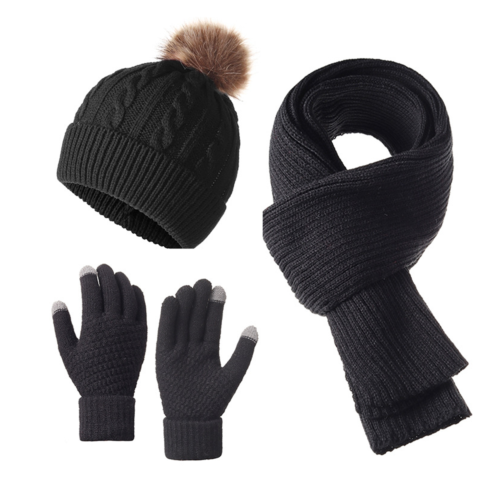 Warm Winter 3-Piece Set (Hat, Scarf, Gloves) MOQ 20 5