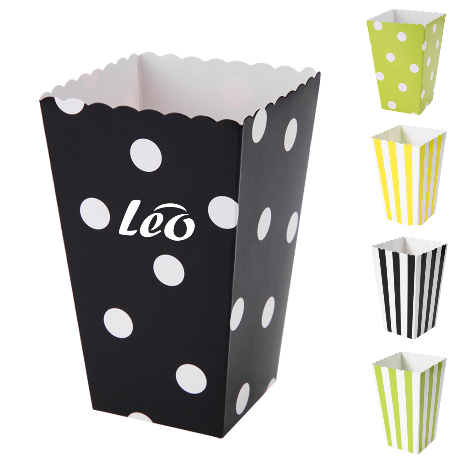 Fresh Style Striped White Dot Popcorn Box 6