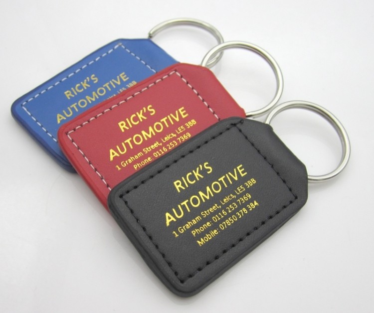 Simple Design PU Leather Custom Logo Key Chains 1