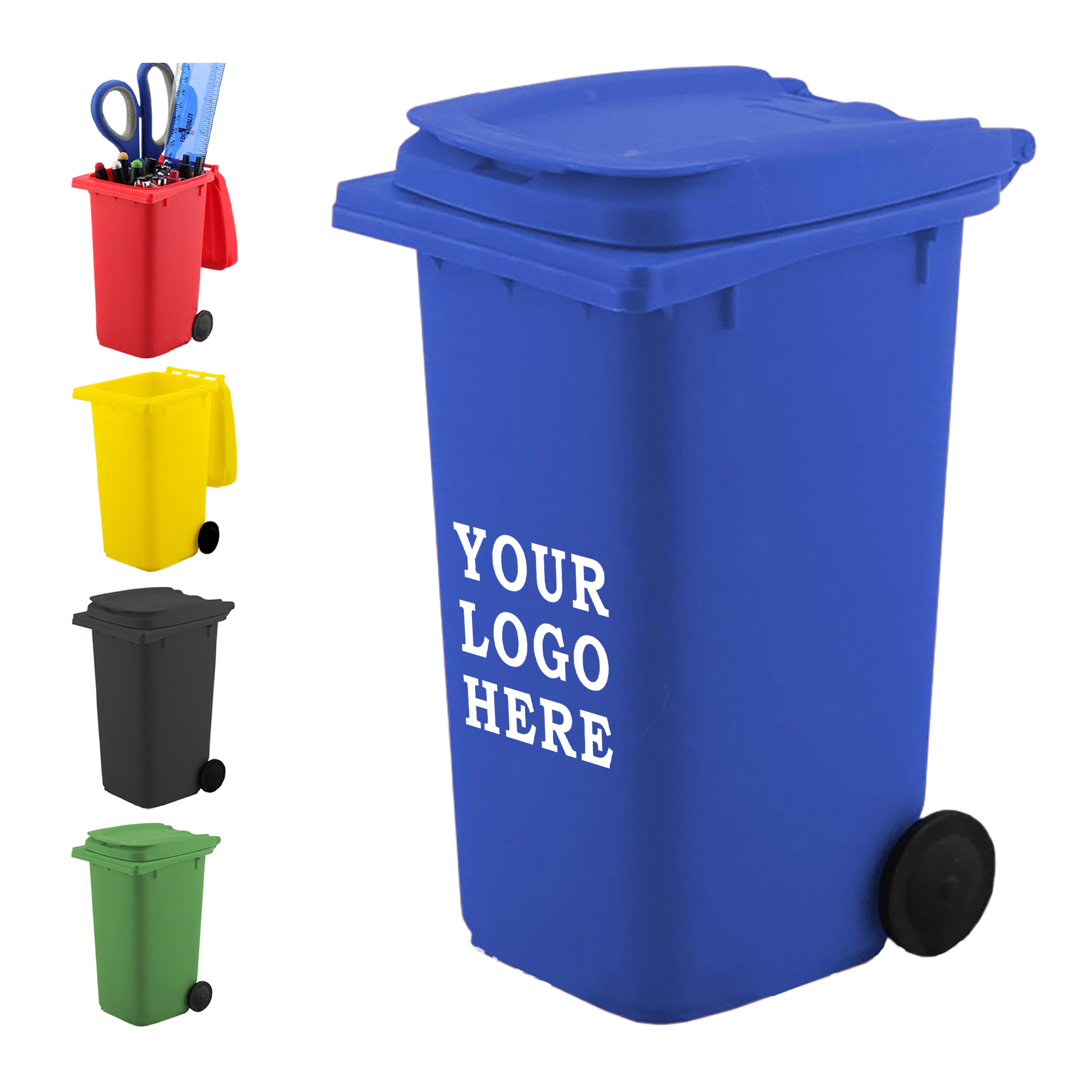 Mini Trash Bin Desk Organizer with Wheels 2