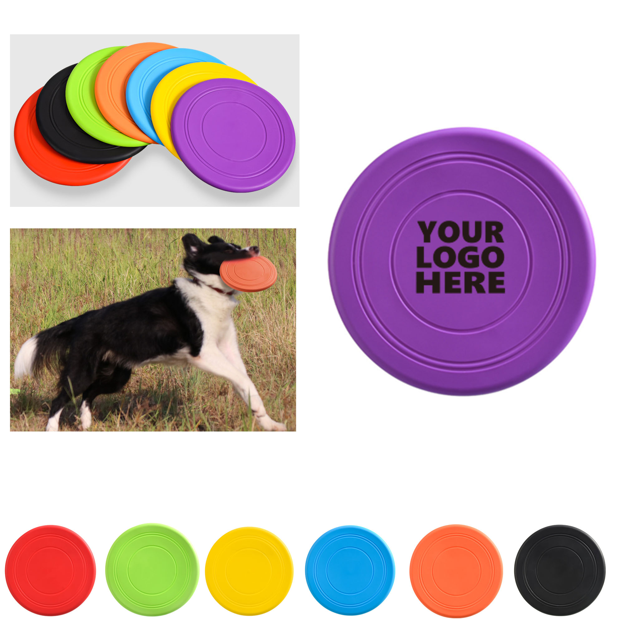 MOQ100 Safe Bite Pet flying disc Customized Logo 1