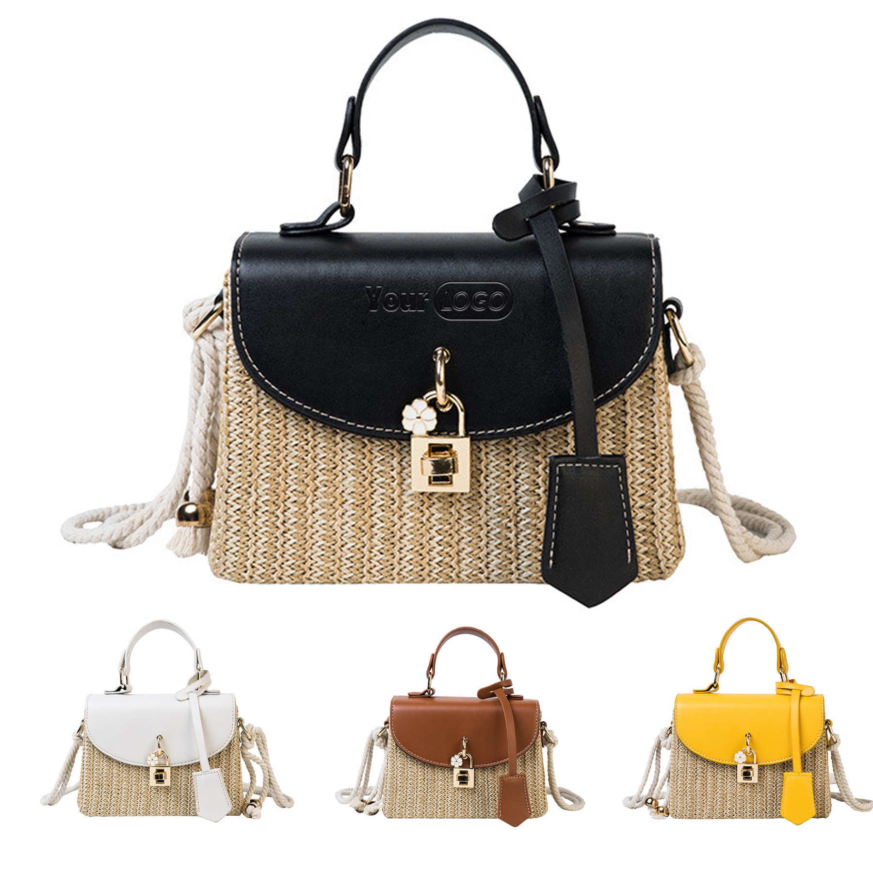 Jute/Burlap Straw Fashion Rattan Shoulder Cross-body bag 1