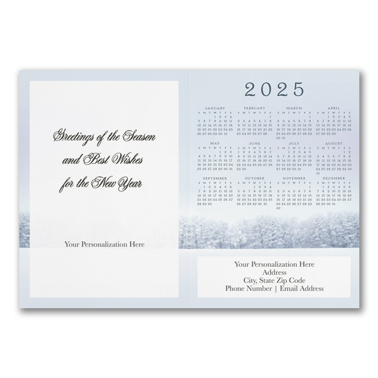 Frosty Winter Holiday Folded Calendar Cards 1
