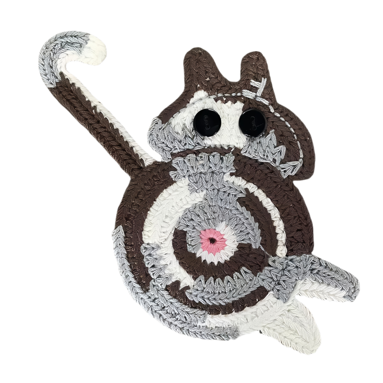 Fun Cat Butt Knitted Coaster 12