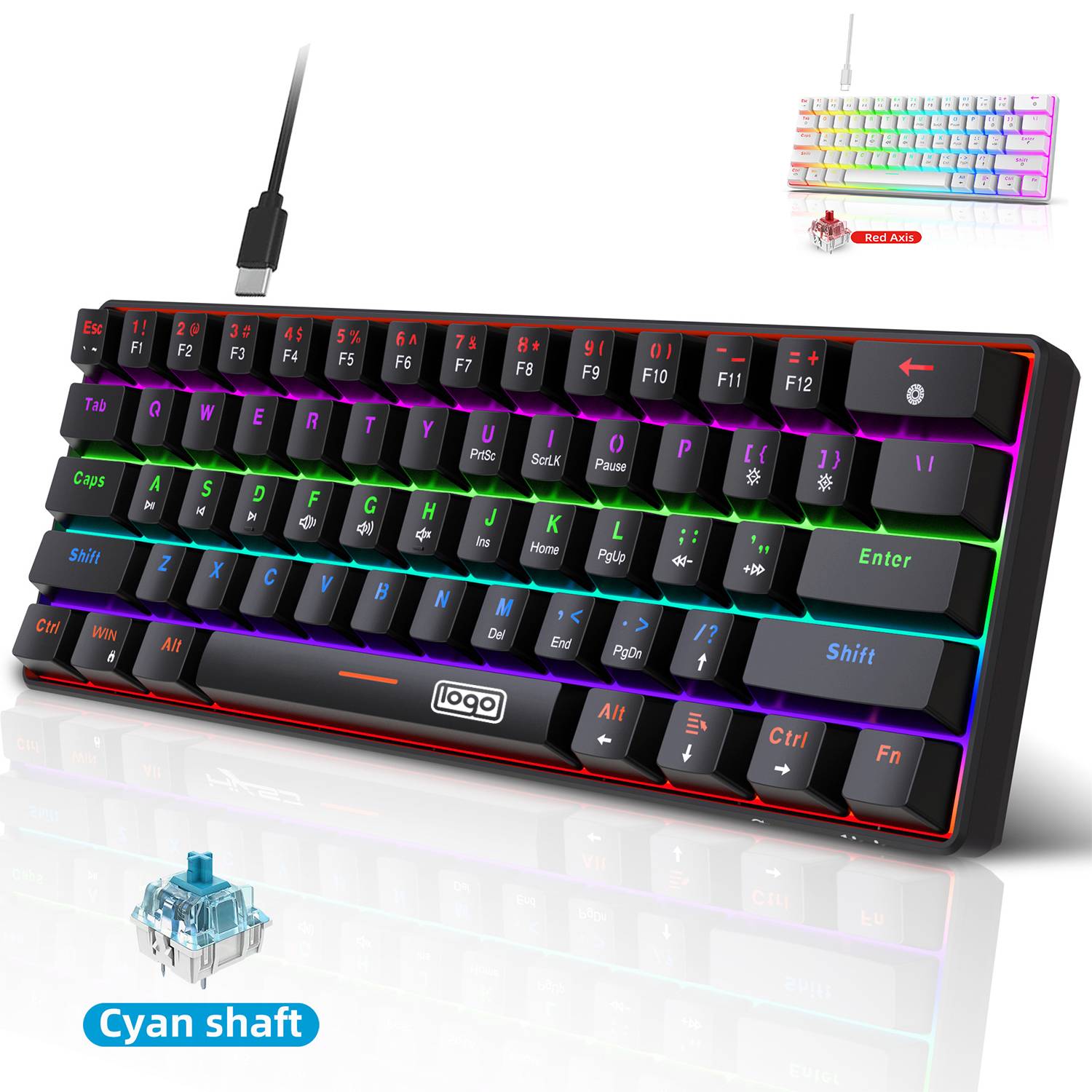 Multiple Color LED Wired Mechanical Keyboard 1