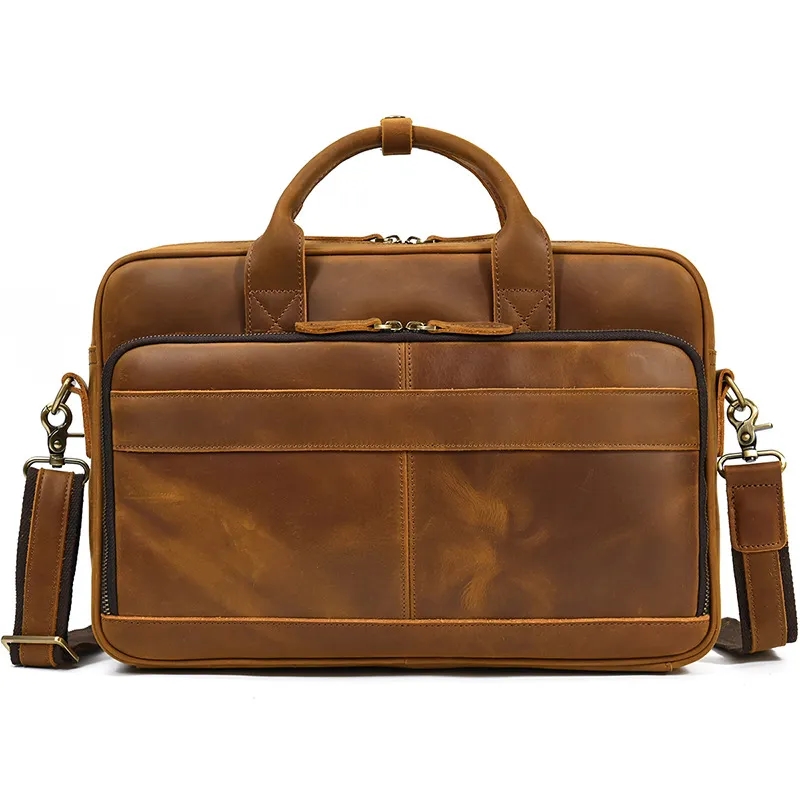 17" x 12" x 3" Cowhide Leather Briefcase 20